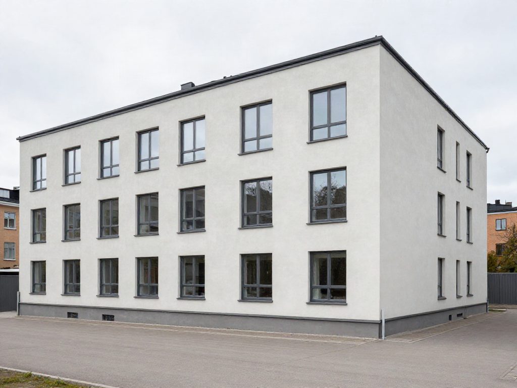 Flerbostadshus anslutet till fiber- och kabel-TV-nät