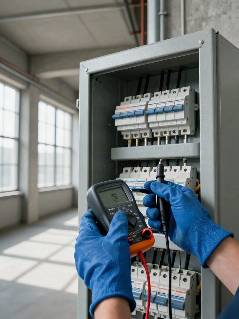 Kontroll av elcentral med multimeter
